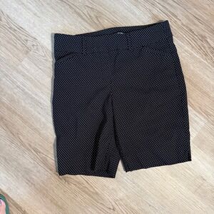 Hilary Radley Black Polka‎ Dot Bermuda Shorts Women's Med